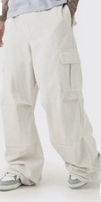 BoohooMAN Light Wash Baggy Cargo Denim Pants — listing 2