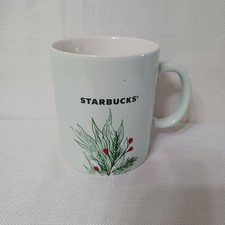 Starbucks 18 oz Holiday Ceramic Mug with Painted Red/Green Brushstroke Design and Siren Logo — listing 4