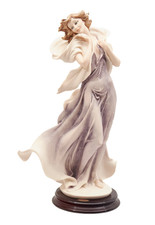 Giuseppe Armani Florence Capodimonte-Style Lady Figurine with Applied Flowers on Wood Base — listing 5