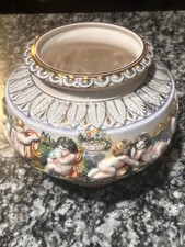 Capodimonte Porcelain Oval Jardinière / Cachepot with Relief Bacchanal Scene