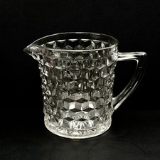 Fostoria American Small Pitcher / Jug, Cubist Pattern Clear Crystal — listing 2