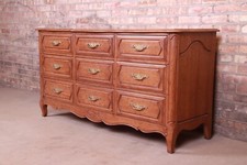 Davis Cabinet Company Cherry Vanity Stool with Tapestry Upholstery (Stock #2327) — listing 5