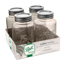 Mason Quart Narrow-Mouth Clear Glass Canning Jar with Embossed "MASON" Lettering — listing 5