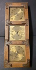 Vintage Springfield Instruments Three-Dial Weather Station Wall-Mount Thermometer Barometer Hygrometer — listing 6