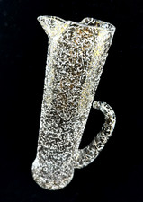 Vintage West Virginia Glass Specialty Game Bird Cocktail Pitcher with Frosted Crackle Finish — listing 5