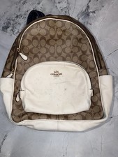 Coach Court Backpack in Signature Coated Canvas, Khaki/Saddle, listing 4