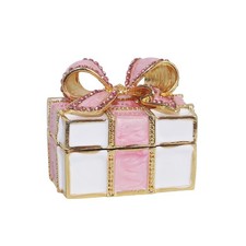 Rhinestone Gift Box with Bow Figural Stud Earrings, Gold-Tone — listing 4