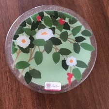 Vintage Handmade Fused Glass Art Tray with Multicolor Cabochons — listing 3