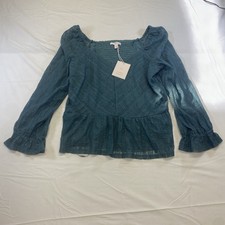 LC Lauren Conrad Teal Knit Tank Top with Crochet Lace Hem, Size M — listing 6
