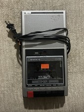 Vintage Sanyo Portable Cassette Tape Recorder with Carrying Case — listing 3