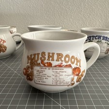Vintage Cream of Mushroom Recipe Soup Mug/Bowl with Handle — listing 5