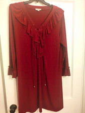 Burgundy Floral Lace Sleeveless Fit-and-Flare Dress with Nude Lining — listing 5