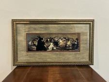 Framed Reproduction Print of Goya's "The Maja and the Cloaked Men" (La Maja y los Embozados) on Canvas-Texture — listing 3