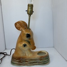 Mid-Century Ceramic Deer Head Figural Vase, Beige Cream & Brown, 8 inch — listing 5