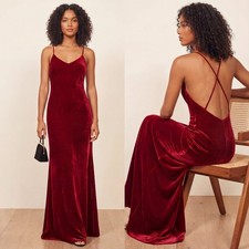 Reformation Mauve Velvet Slip Dress with Ruched Draped Bodice — listing 2