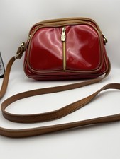 Valentina Italian Leather Two-Tone Doctor-Style Satchel Handbag in Turquoise & Tan — listing 4