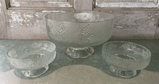 Tiara Indiana Glass Ponderosa Pine Pattern Textured Goblets (Set)