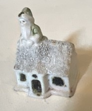 Antique Bisque Porcelain Santa Claus Bell-Form Christmas Ornaments, Pair