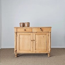 Antique Rustic Pine Two-Door Cupboard / Wardrobe with Plank Doors — listing 4