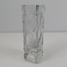 Heavy Square Clear Glass Bud Vase with Thick Cased Base — listing 2