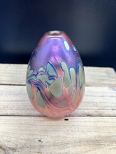 Ceramic Egg-Form Bud Vase with Iridescent Glaze — listing 2