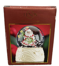 Lenox Vintage-Style Santa Claus Musical Snow Globe with Ceramic Base