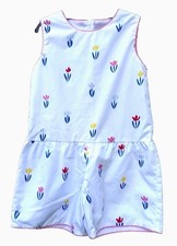 The Beaufort Bonnet Company Girls' Floral Bow Print Romper, Size 5T — listing 3
