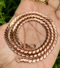 Copper Chain Necklace with Oval Signature Tag