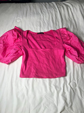 Zara Black Ruffle Puff-Sleeve Knit Top, Size L — listing 5