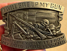 Vintage 1987 Indiana Metal Craft Offshore Drilling Oil Rig Pewter Belt Buckle, Enameled, 2 1/2 x 3 1/2 — listing 6
