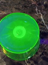 Vintage Green Uranium Glass Footed Sherbet / Dessert Dish, 3 inch — listing 6