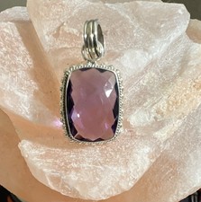 Sterling Silver Amethyst Cabochon Balinese-Style Granulation Post Earrings