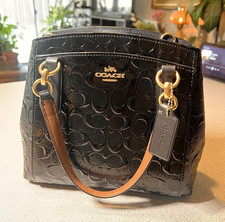 Black Pebbled Leather Top-Handle Satchel Handbag, Unbranded — listing 4
