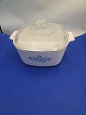 Vintage CorningWare Cornflower Blue 2 Qt Casserole Dish (A-2-B) with Pyrex Lid — listing 4