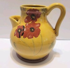 Ambiance Collection 'Fleur Rouge' 80 oz Ceramic Pitcher, Yellow with Red Poppies — listing 3