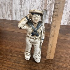 Cast Iron Nautical Lot: Sailor Still Bank, Mermaid Figure, and Pair of Ship Bookends — listing 6