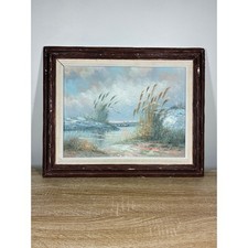 Original Impressionist Coastal Landscape Oil Painting, Signed Maury Hasseltine, Gilt Framed — listing 4