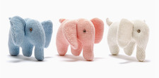 Gray Heathered Knit Plush Elephant Stuffed Animal with White Ears and Feet — listing 3