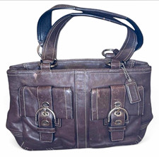 Coach Soho Buckle Flap Leather Shoulder Bag, Dark Brown — listing 2