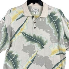 Blackwater Bay Men's Tropical Palm Leaf Print Cotton Polo Shirt, Size XL — listing 6