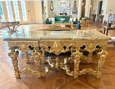French Louis XV Style Giltwood Onyx-Top Occasional Table