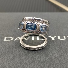 18K Yellow Gold Blue Topaz & Diamond Halo Cocktail Ring