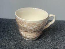 Vintage Brown Transferware Floral Teacup — listing 6