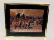 Vintage Foil Art European Canal Street Scene in Silvered Frame — listing 3