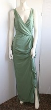 Fendi Silk Blend Sleeveless Shift Dress with Sheer Scalloped Fish-Scale Appliqué, Sage Green — listing 5