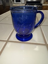 Starbucks Cobalt Blue Glass Pedestal Coffee Mug — listing 6