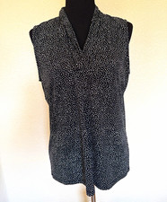 Anne Klein Black Sleeveless Zip-Front Blouse with Gold Hardware — listing 6