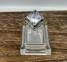 Sterling Silver Marcasite Ring with Lavender Cabochon (Prong-Set Oval) — listing 6