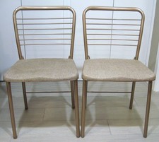 Cosco Vintage Green Metal Folding Chair with Striped Upholstered Seat and Back — listing 6