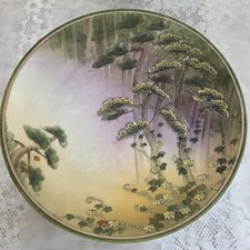 Antique Nippon Hand-Painted Cobalt & Gold Floral Scalloped Bowl with Chrysanthemums and Moriage Dots Yes - it says Nippon or has a wreath/map — listing 3